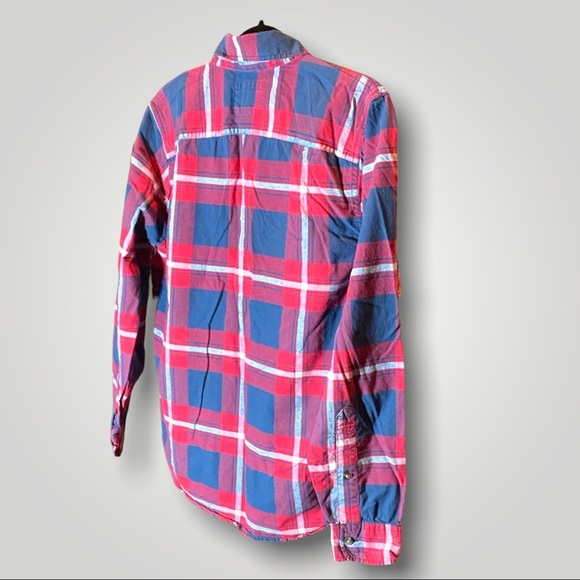Hollister Plaid Button Down Shirt Red/Blue - Picture 9 of 9